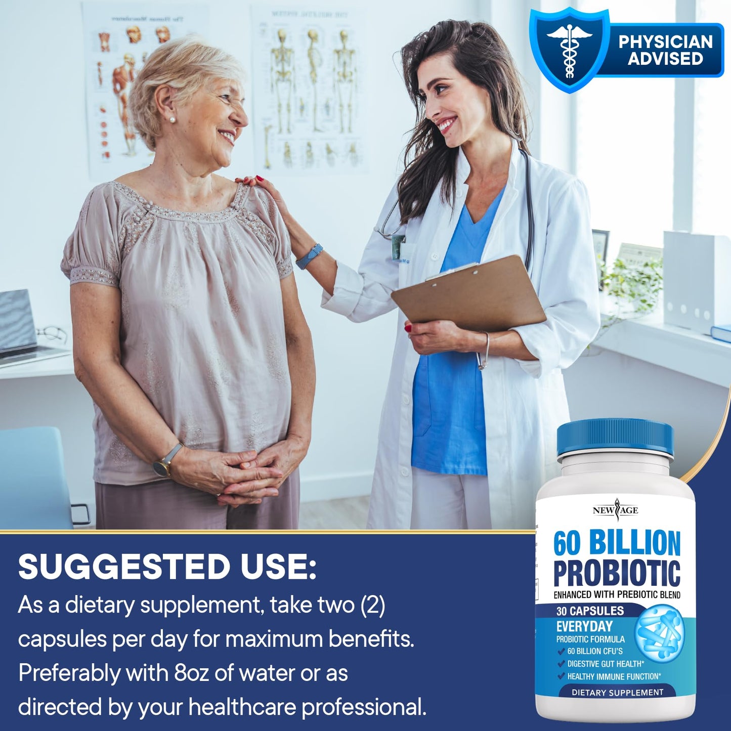 Probiotics 60 Billion CFU with Prebiotic Formula - Probiotics for Women and Men and Adults, 100% Natural Digestive Enzymes, - PrimeBioHealth - canada supplements