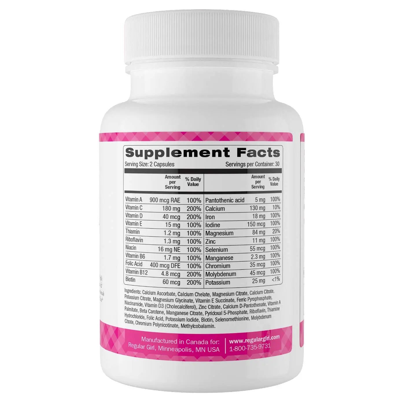 Regular Girl, Women's Multivitamin, 60 Capsules - PrimeBioHealth - canada supplements