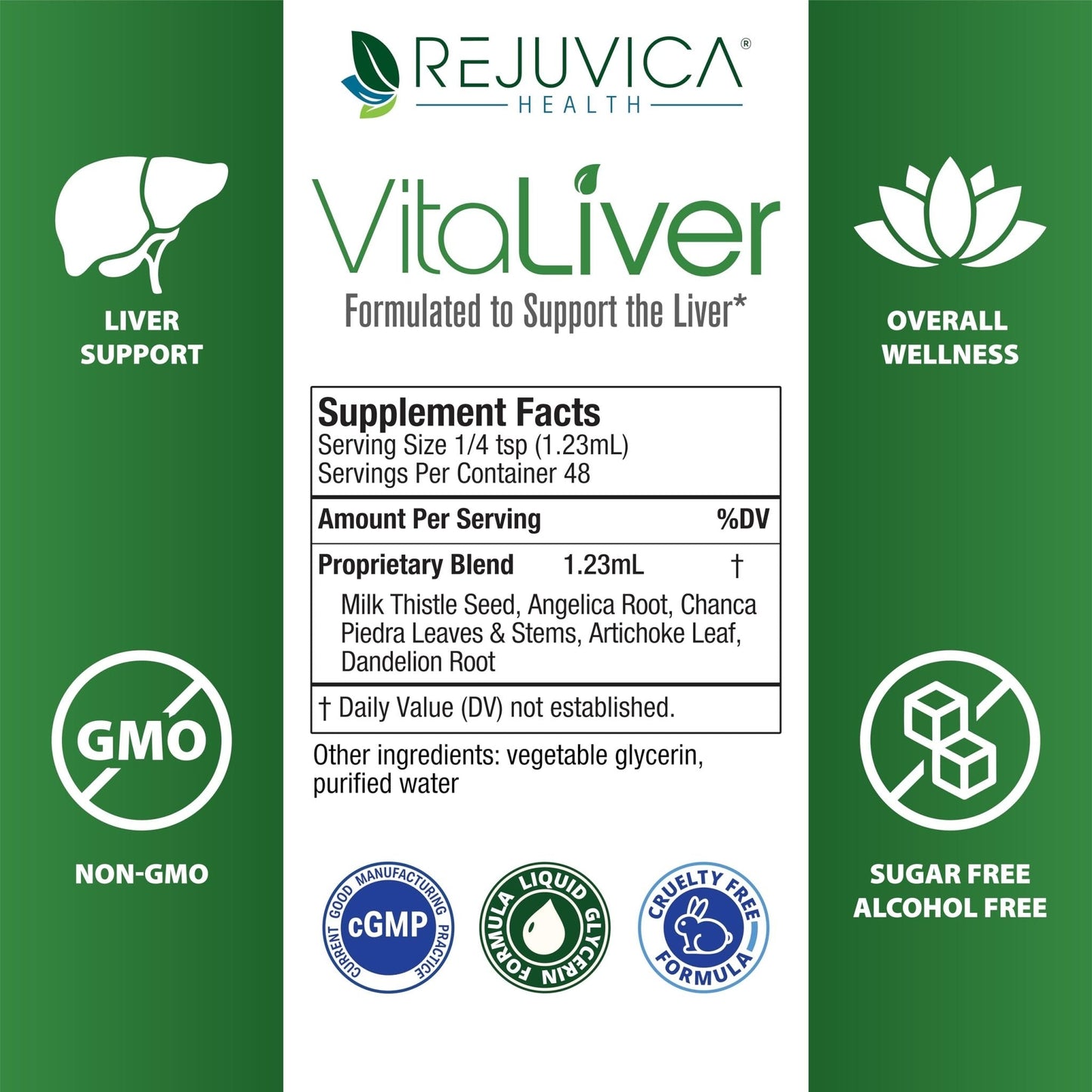 Rejuvica Health VitaLiver | Liver Cleanse & Detox Drops | Milk Thistle, Artichoke, Chanca Piedra & Dandelion Extract | Fatty Liver Support Repair - PrimeBioHealth - canada supplements