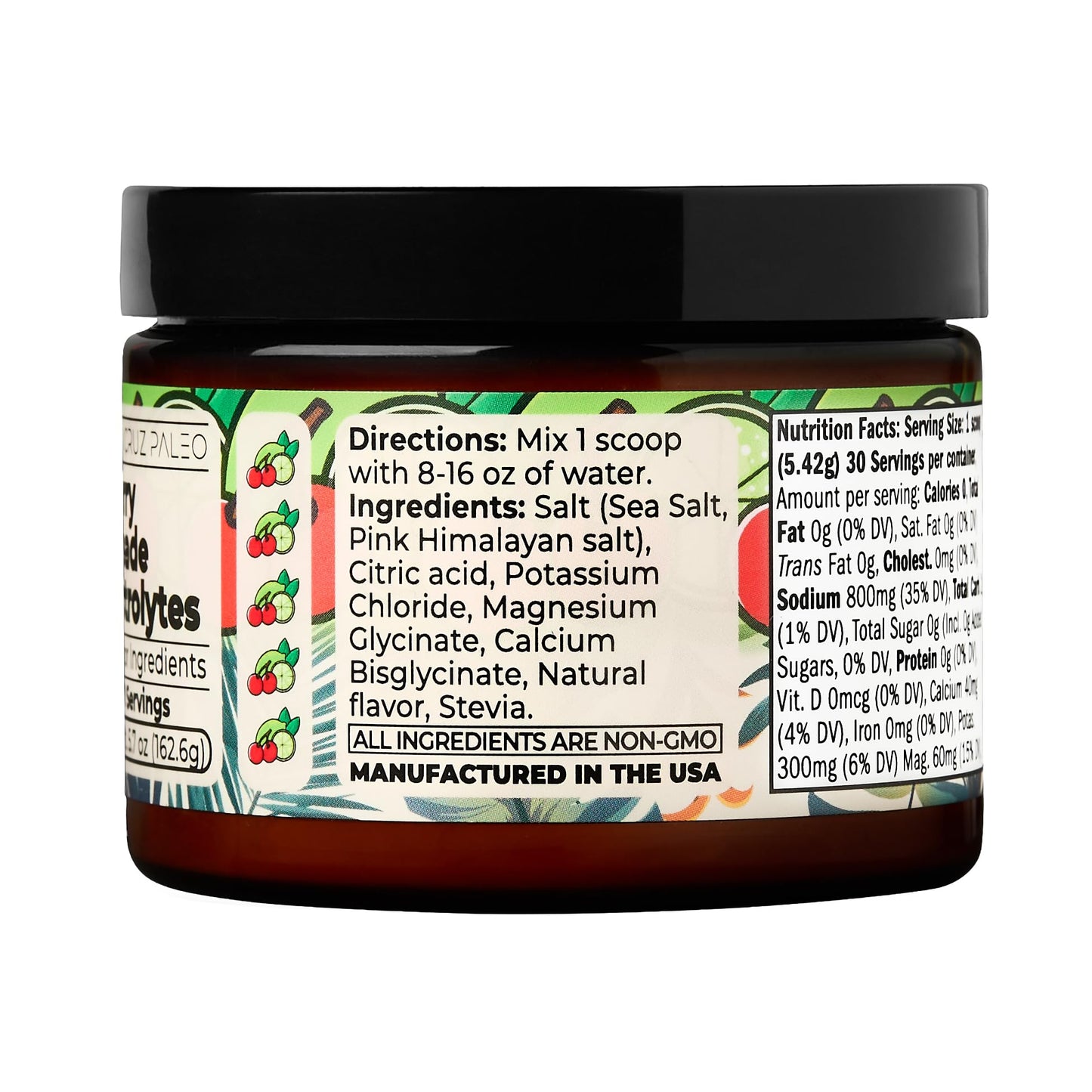 Santa Cruz Paleo Electrolyte Powder, Cherry Limeade, Sugar Free Hydration Drink Mix with Himalayan Pink Salt, Sea Salt, Magnesium Glycinate, Potassium Chloride - PrimeBioHealth - canada supplements