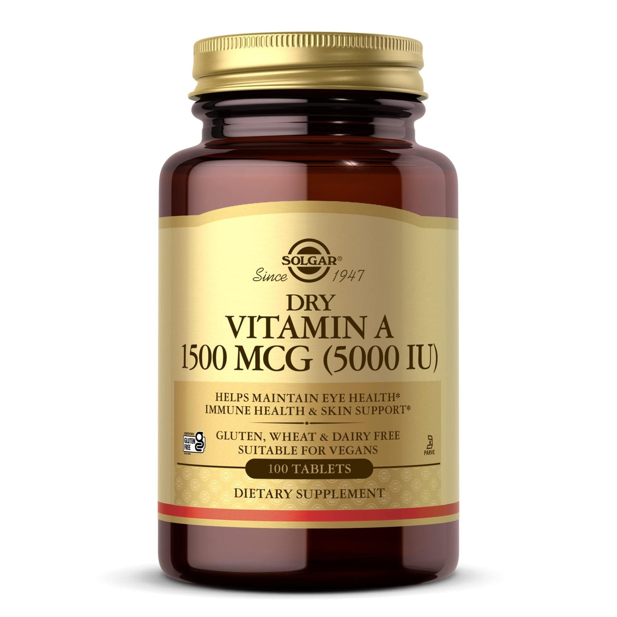Solgar Dry Vitamin A 1500 mcg (5000 IU), 100 Tablets - Supports Healthy Eyes, Skin & Immune System - Non-GMO, Vegan, Gluten Free, - PrimeBioHealth - canada supplements
