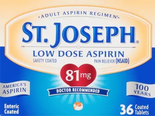 St. Joseph Aspirin Pain Reliever (NSAID) 81mg, Enteric Safety Coated, Adult Low Dose Regimen, 36 ct - PrimeBioHealth - canada supplements
