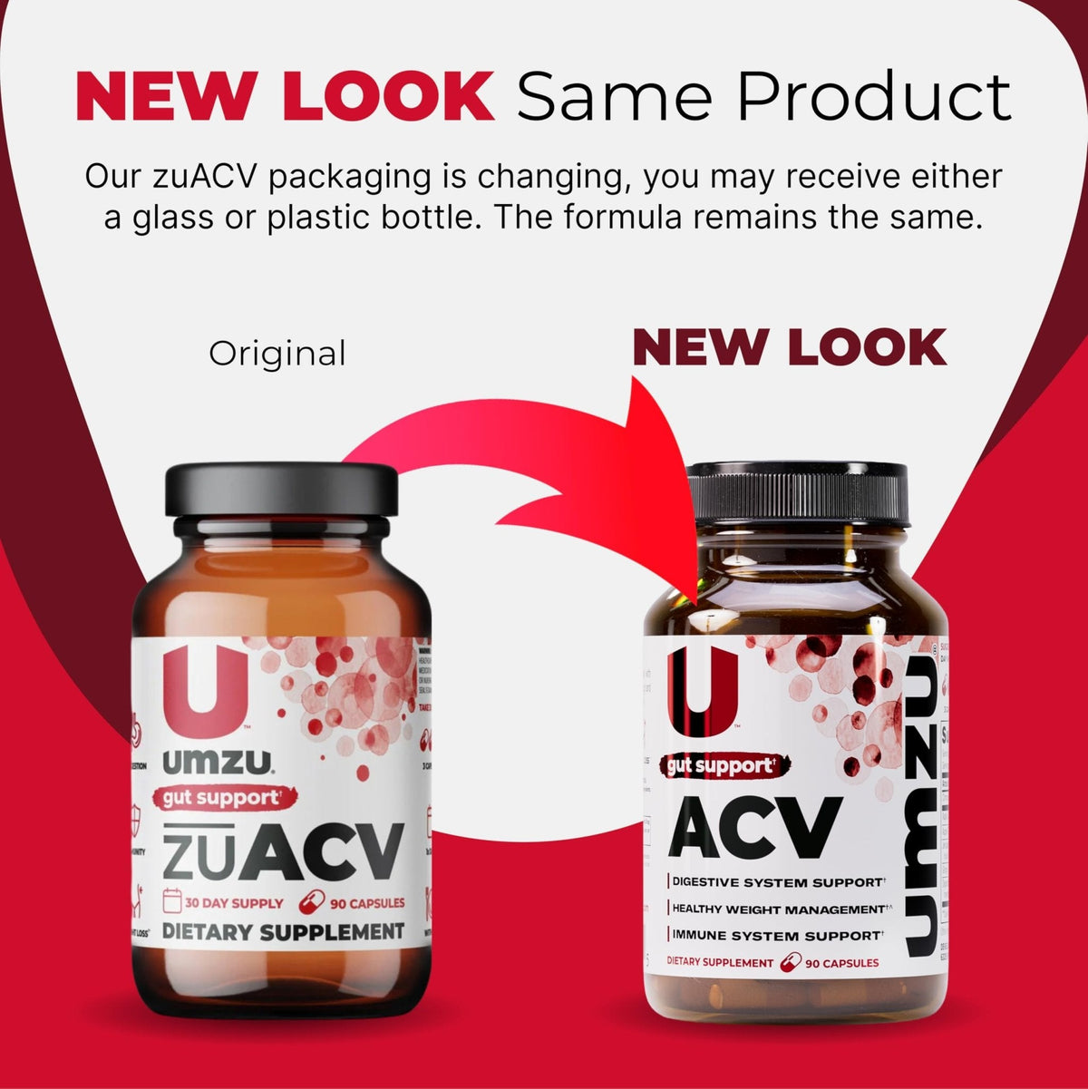 UMZU zuACV Apple Cider Vinegar + Prebiotics Supplement, (30 Day Supply) – ACV & Inulin Fiber Blend – Gut Health Support with ACV Capsules - PrimeBioHealth - canada supplements