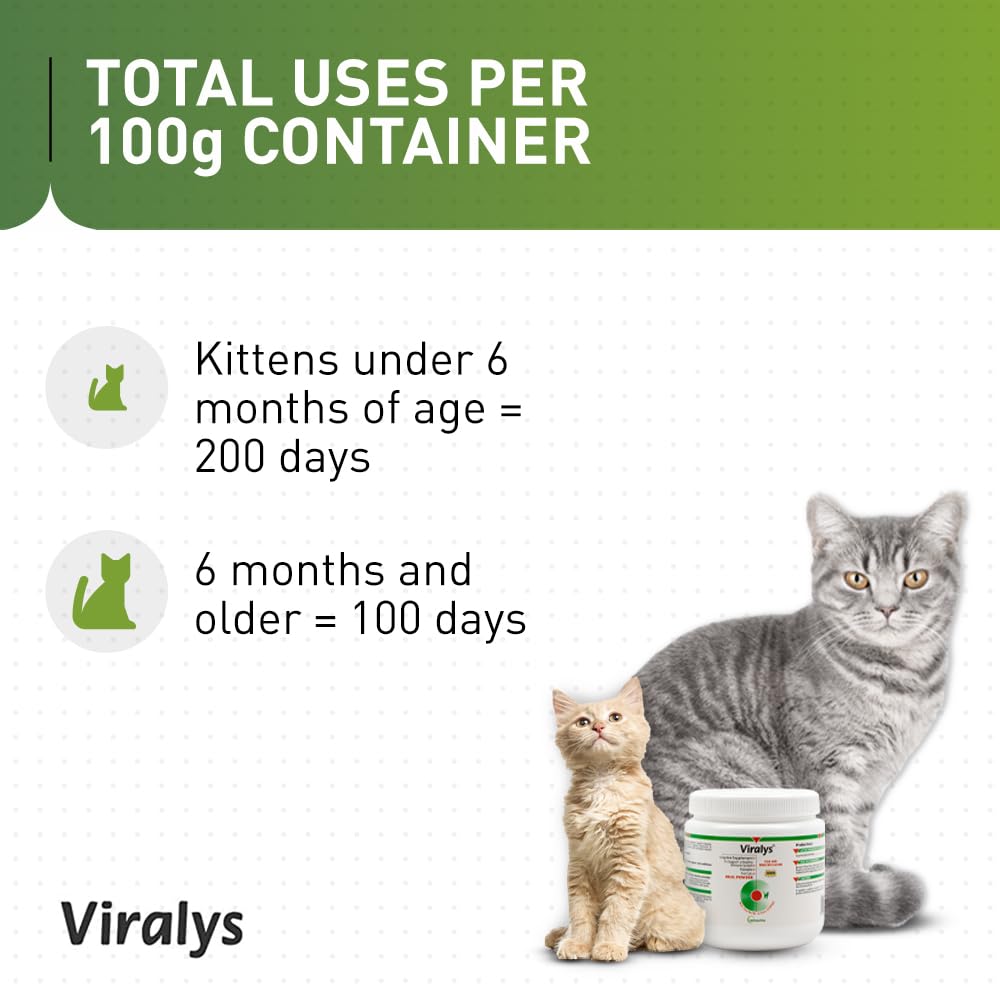 Vetoquinol Viralys Daily L-Lysine Powder for Cats and Kittens, Fish Flavored Lysine Supplement for Cats and Kittens to Support Immune Health - PrimeBioHealth - canada supplements