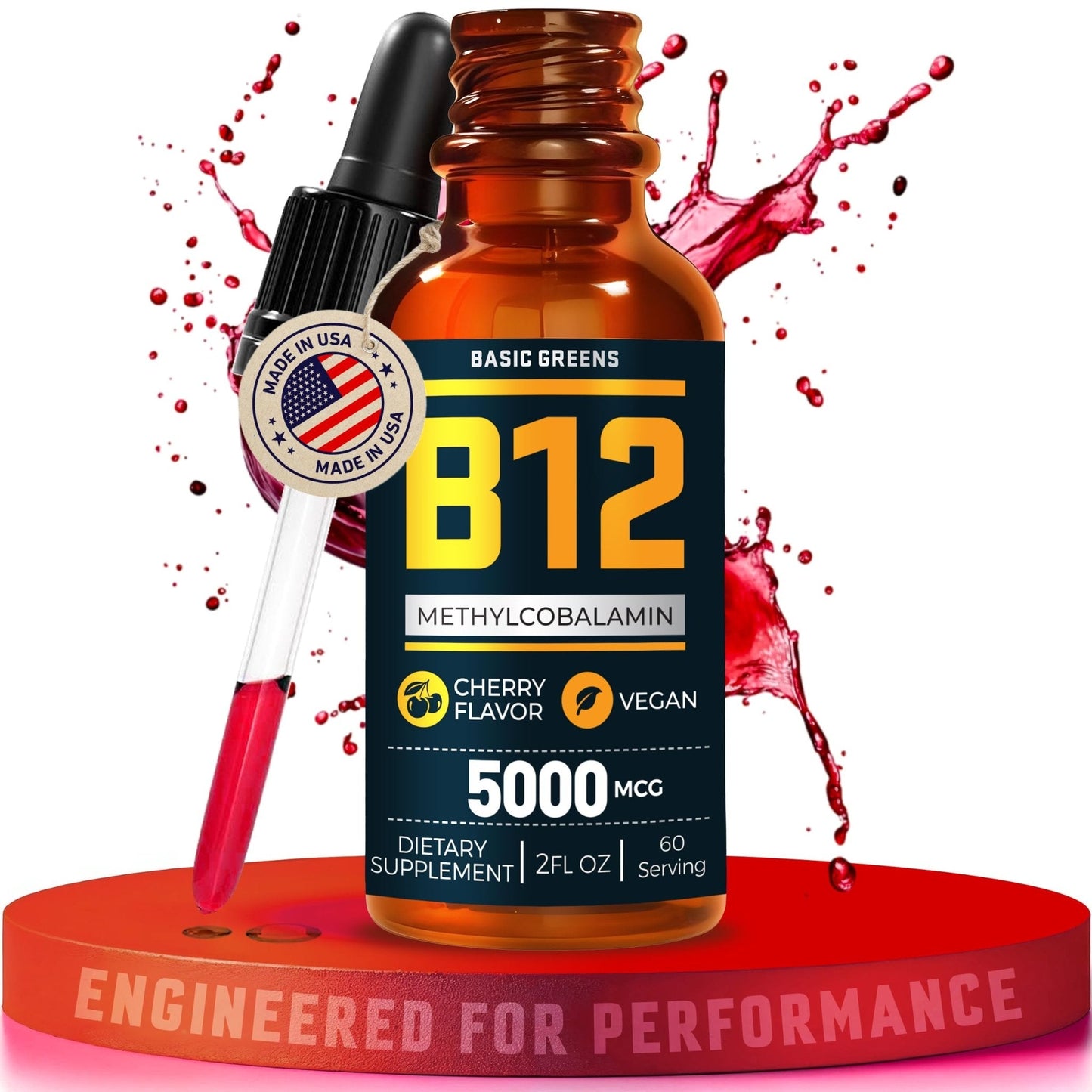 Vitamin B12 Sublingual Liquid Drops 5000 mcg – Vegan Methyl B-12 Supplement for Energy & Focus – B 12 Vitamin for Women & Men - PrimeBioHealth - canada supplements
