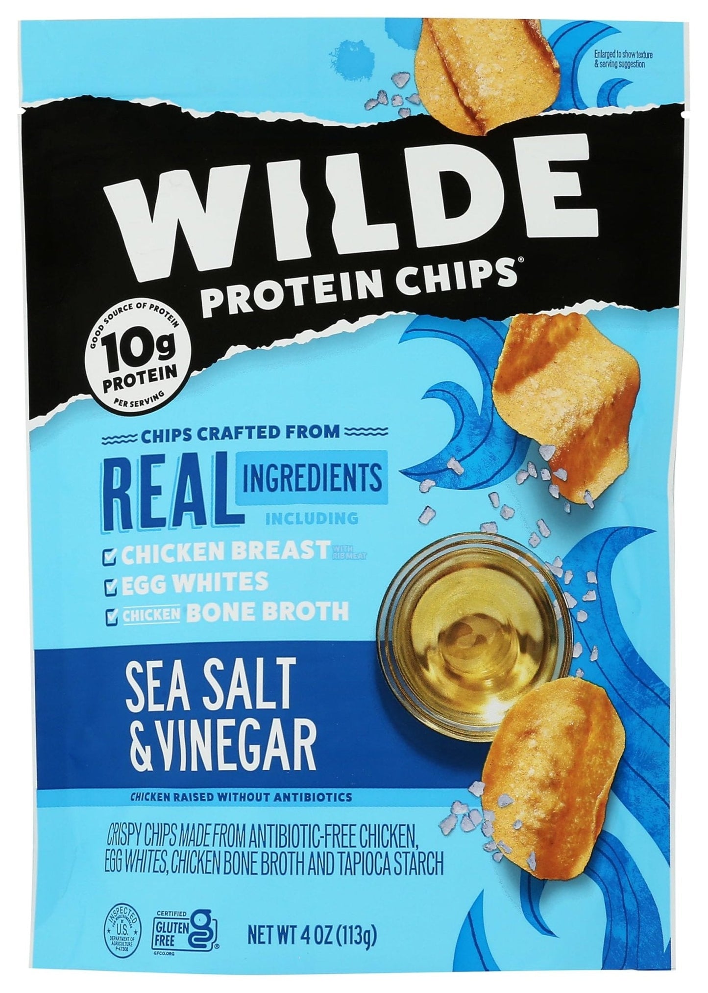 Wilde Snacks Chips Protein Seasalt Vingar 4 OZ - PrimeBioHealth - canada supplements
