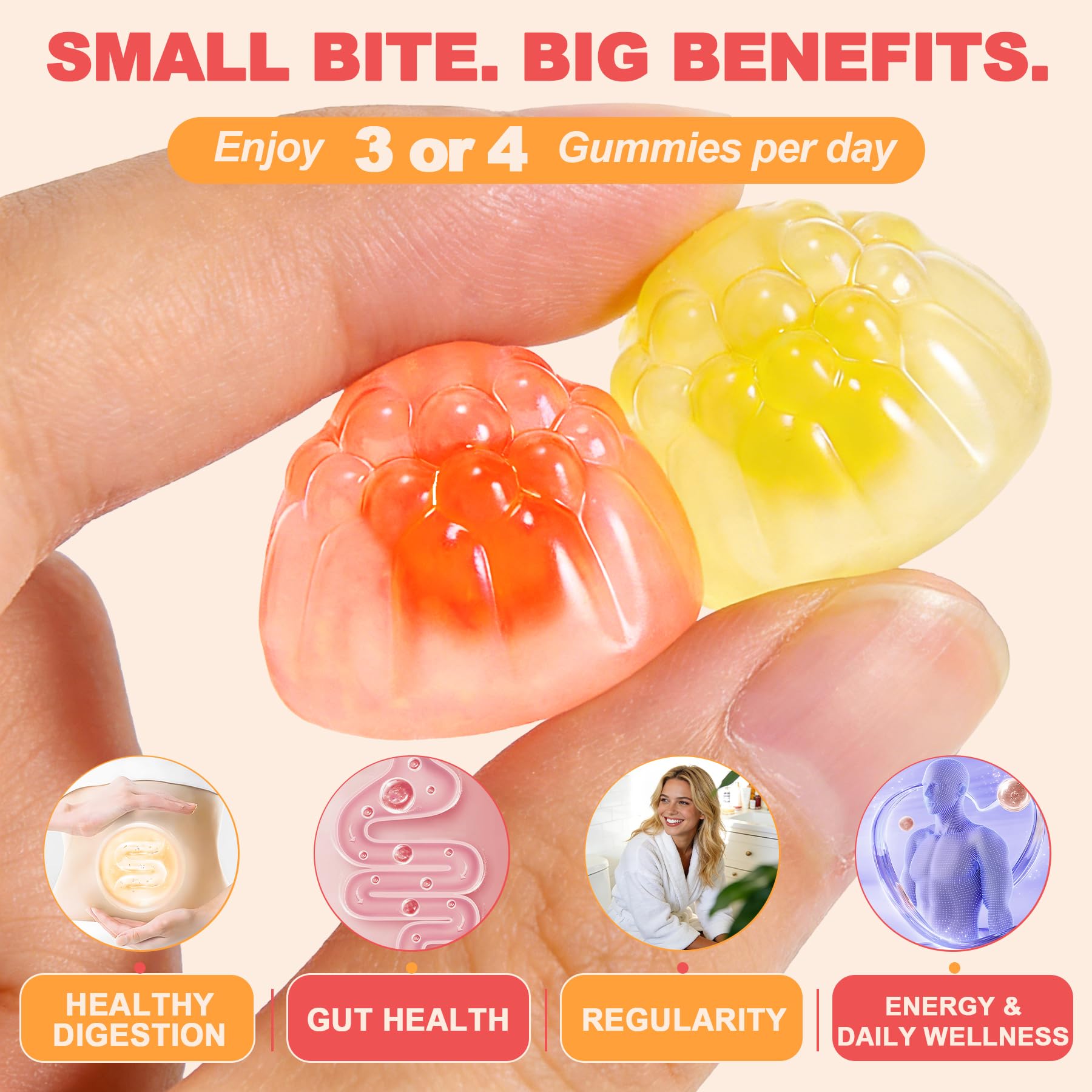 10g Fiber Gummies for Adults with Probiotics, Sugar Free Fiber Supplement with Organic Super Greens & Digestive Enzymes, Supports Gut Health, - PrimeBioHealth - canada supplements