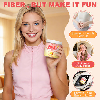 10g Fiber Gummies for Adults with Probiotics, Sugar Free Fiber Supplement with Organic Super Greens & Digestive Enzymes, Supports Gut Health, - PrimeBioHealth - canada supplements