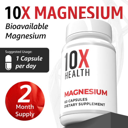 10X Health Magnesium Supplements - High-Absorption Magnesium Citrate for Sleep, Muscle & Nerve Support - PrimeBioHealth - canada supplements