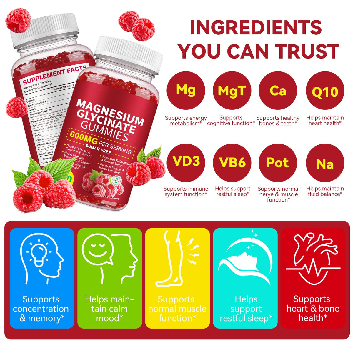 120 Count Magnesium Glycinate Gummies 600mg for Adults, Supports Relaxation, Magnesium Glycinate Chewable, - PrimeBioHealth - canada supplements