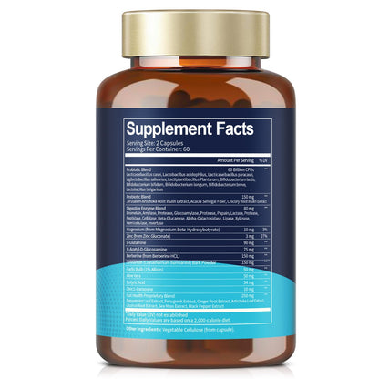 14-in-1 Gut Health with Probiotics, Prebiotics, Postbiotics & Digestive Enzymes for Women & Men, 60 Billion CFU Probiotics for Digestion, Strong Immunity, - PrimeBioHealth - canada supplements