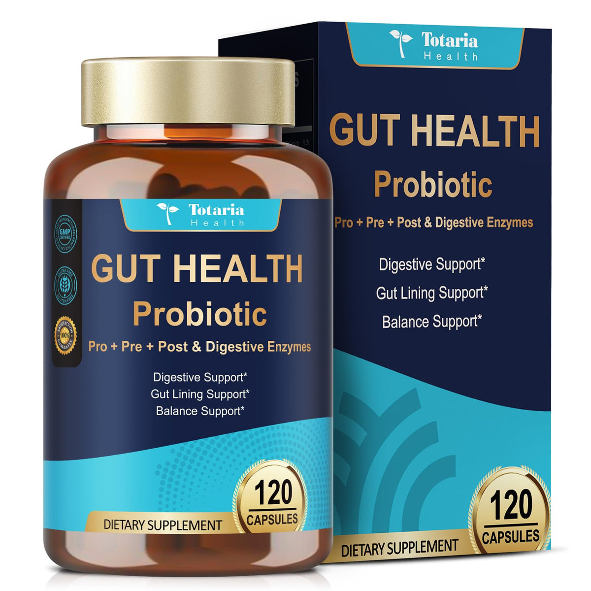 14-in-1 Gut Health with Probiotics, Prebiotics, Postbiotics & Digestive Enzymes for Women & Men, 60 Billion CFU Probiotics for Digestion, Strong Immunity, - PrimeBioHealth - canada supplements