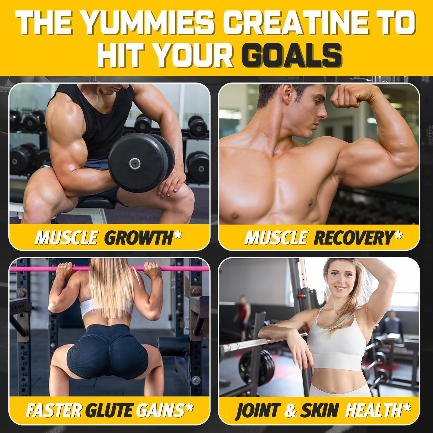 (180 Count) Creatine Monohydrate Gummies for Men & Women - Creatine Pre Workout Gummies for Muscle Builder, Muscle Strength, Recovery, Endurance, Energy, - PrimeBioHealth - canada supplements