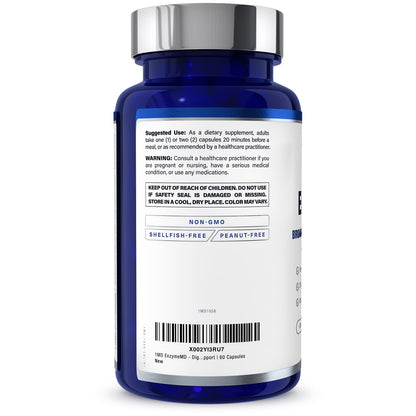 1MD Nutrition EnzymeMD - Digestive Enzymes Supplement - Doctor Formulated | 18 Plant-Based Enzymes - Gas & Bloating Support | 60 Capsules - PrimeBioHealth - canada supplements