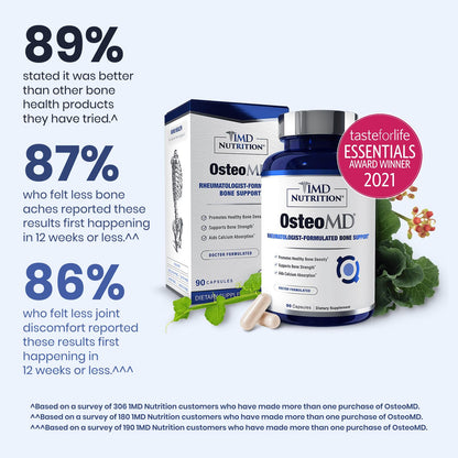 1MD Nutrition OsteoMD for Comprehensive Support - Supplement for Women and Men - Promote Density w/Vitamin D - Hydroxyapatite - PrimeBioHealth - canada supplements