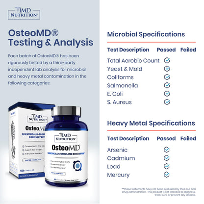 1MD Nutrition OsteoMD for Comprehensive Support - Supplement for Women and Men - Promote Density w/Vitamin D - Hydroxyapatite - PrimeBioHealth - canada supplements