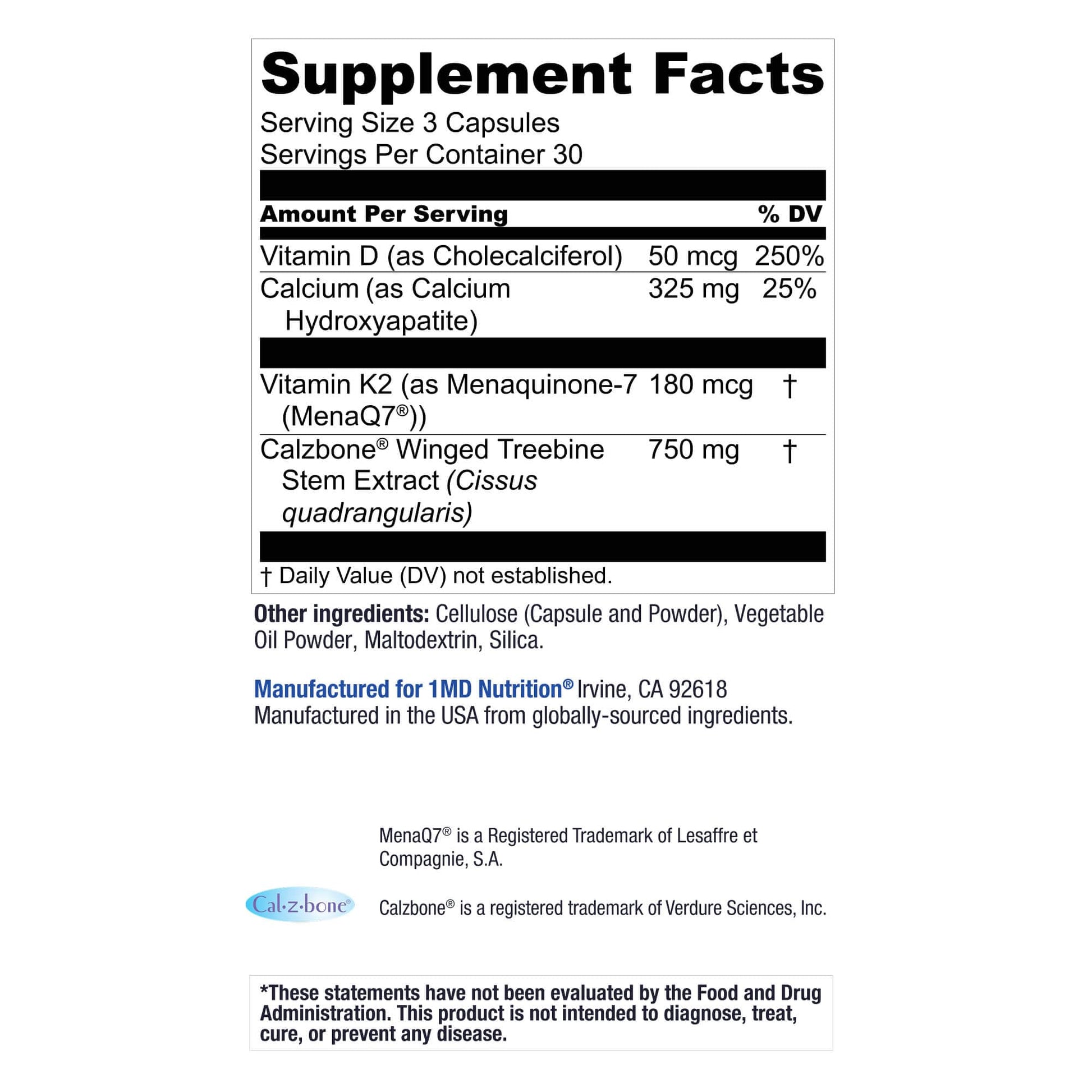 1MD Nutrition OsteoMD for Comprehensive Support - Supplement for Women and Men - Promote Density w/Vitamin D - Hydroxyapatite - PrimeBioHealth - canada supplements
