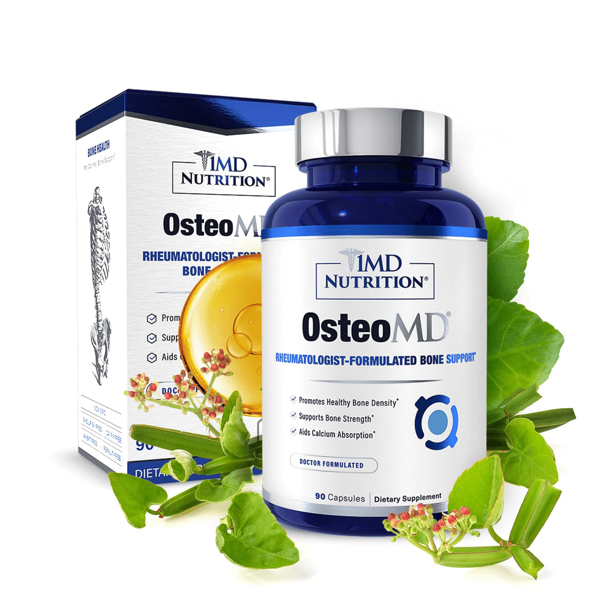 1MD Nutrition OsteoMD for Comprehensive Support - Supplement for Women and Men - Promote Density w/Vitamin D - Hydroxyapatite - PrimeBioHealth - canada supplements