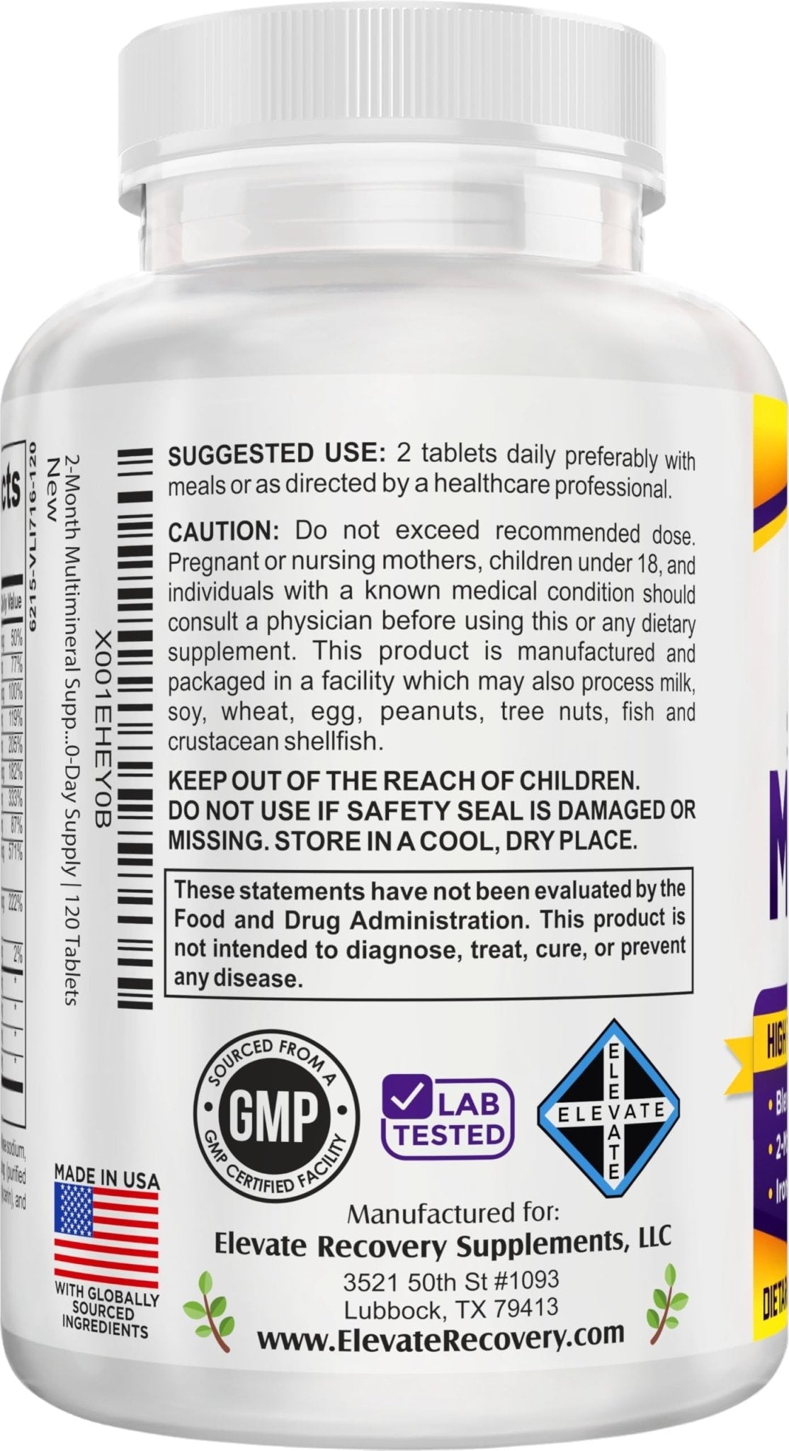 2-Month Multimineral Supplement Support Iron-Free Formula | Daily Multiminerals | Multi-Mineral Supplements | Minerals Complex | 60-Day Bulk Supply | 120 Tablets - PrimeBioHealth - canada supplements