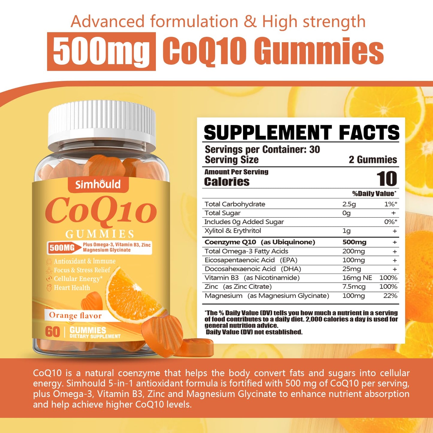 2 Pack CoQ10 500MG Gummies - Plus Omega-3, Magnesium, Vitamin B3 & Zinc - 3X Better Absorption Coenzyme Q10 Supplements for Heart Health, Cellular Energy & Antioxidant, Non-GMO 120 Counts - PrimeBioHealth - canada supplements
