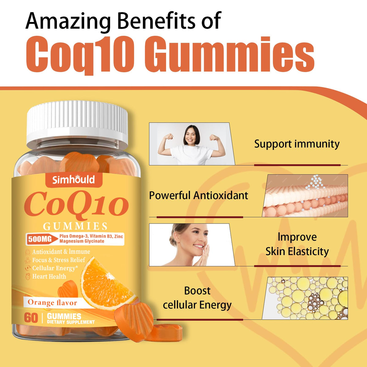 2 Pack CoQ10 500MG Gummies - Plus Omega-3, Magnesium, Vitamin B3 & Zinc - 3X Better Absorption Coenzyme Q10 Supplements for Heart Health, Cellular Energy & Antioxidant, Non-GMO 120 Counts - PrimeBioHealth - canada supplements