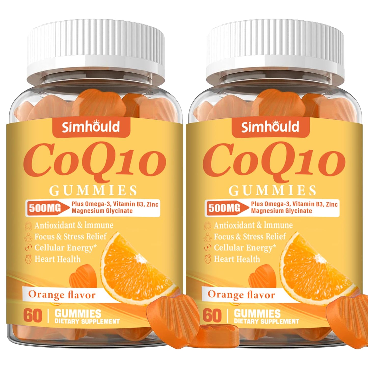 2 Pack CoQ10 500MG Gummies - Plus Omega-3, Magnesium, Vitamin B3 & Zinc - 3X Better Absorption Coenzyme Q10 Supplements for Heart Health, Cellular Energy & Antioxidant, Non-GMO 120 Counts - PrimeBioHealth - canada supplements