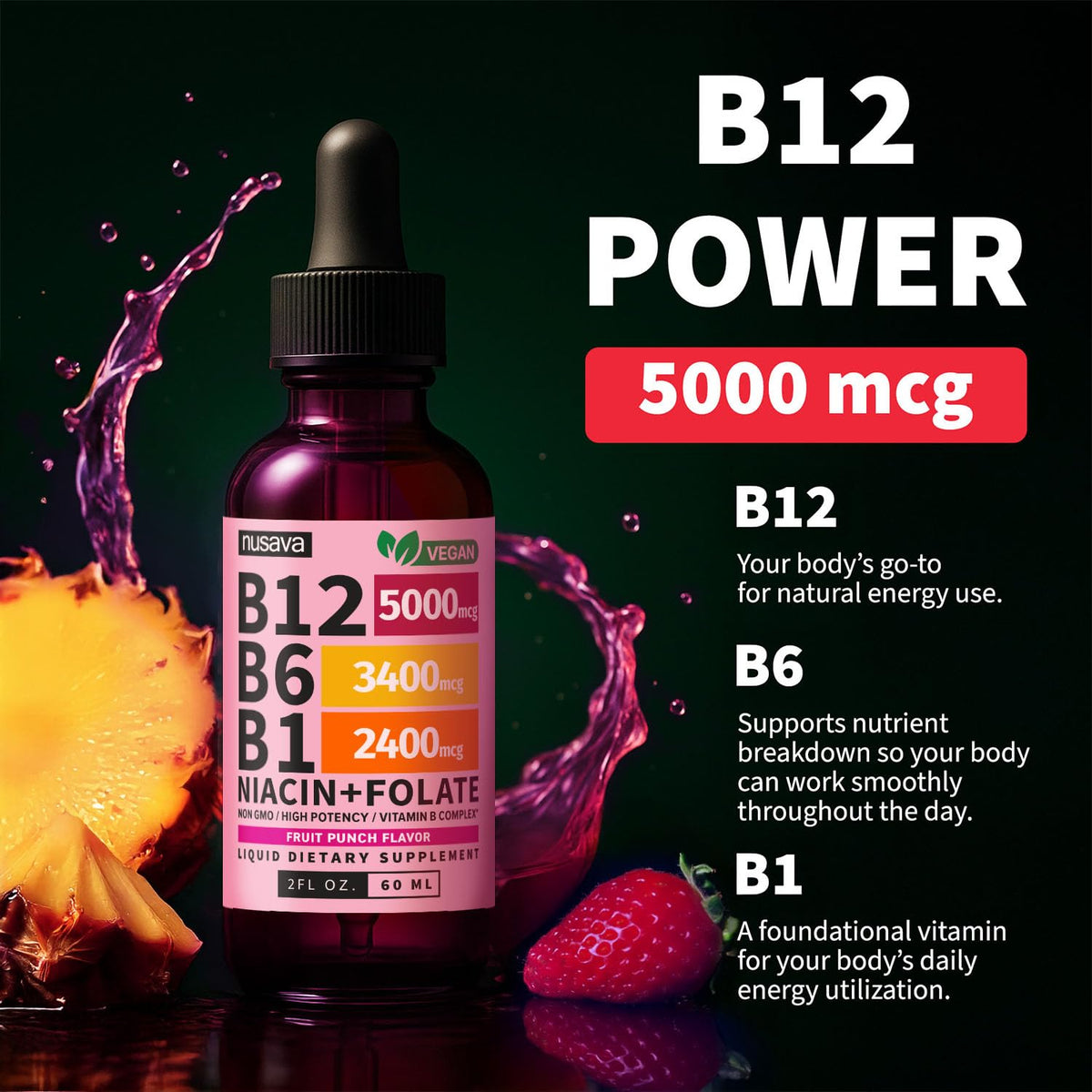 (2 Pack) Vitamin B12 and B6 Liquid Drops, B12 Sublingual Vitamin B Complex - B 12 Vitamin 5000mcg - B12 Methylcobalamin for Energy, Brain, and Heart Support - PrimeBioHealth - canada supplements