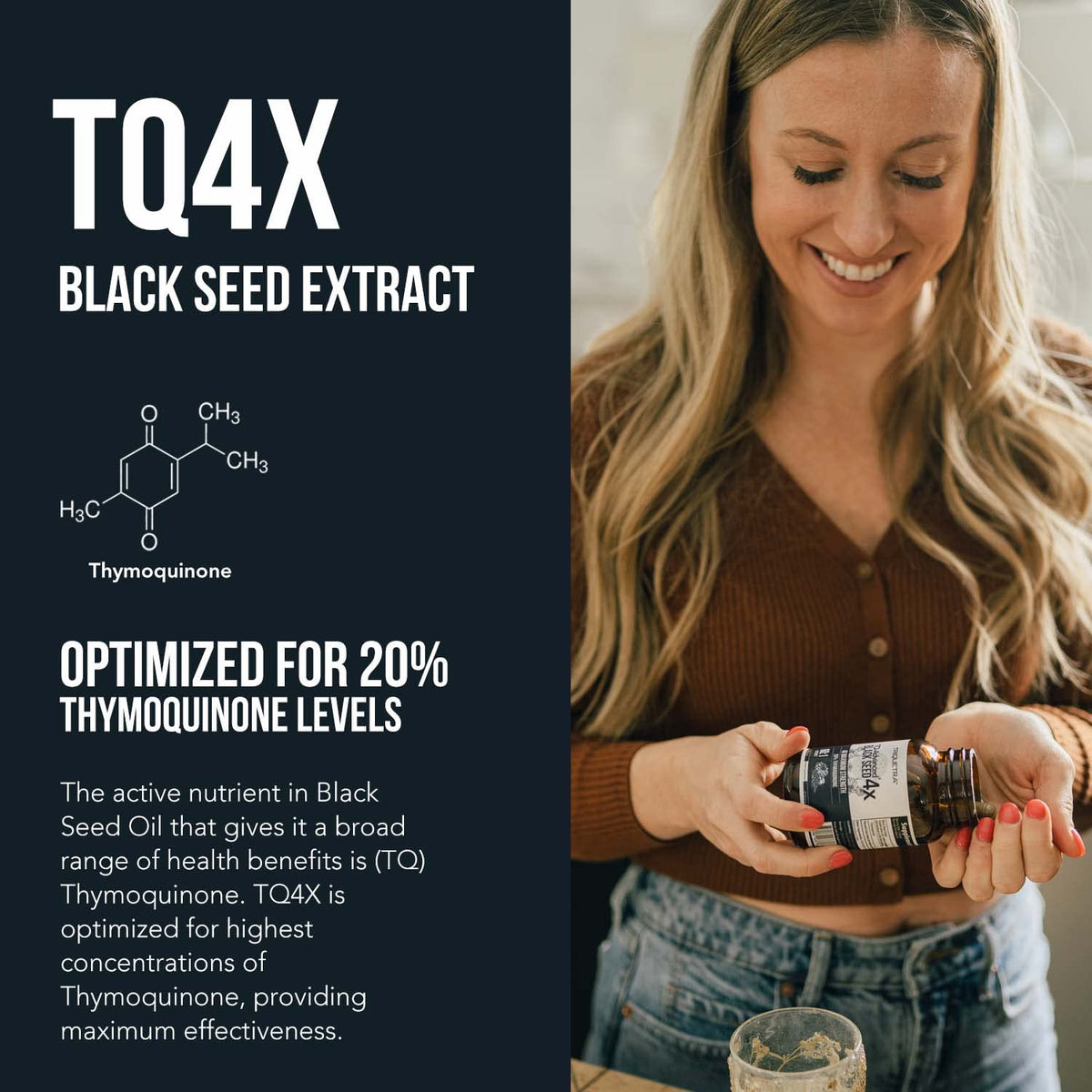 20% Thymoquinone Black Seed Extract Capsules - TQ-Advanced 4X®: Potent Thymoquinone Concentration Available - 60:1 Concentrate from Nigella Sativa - PrimeBioHealth - canada supplements