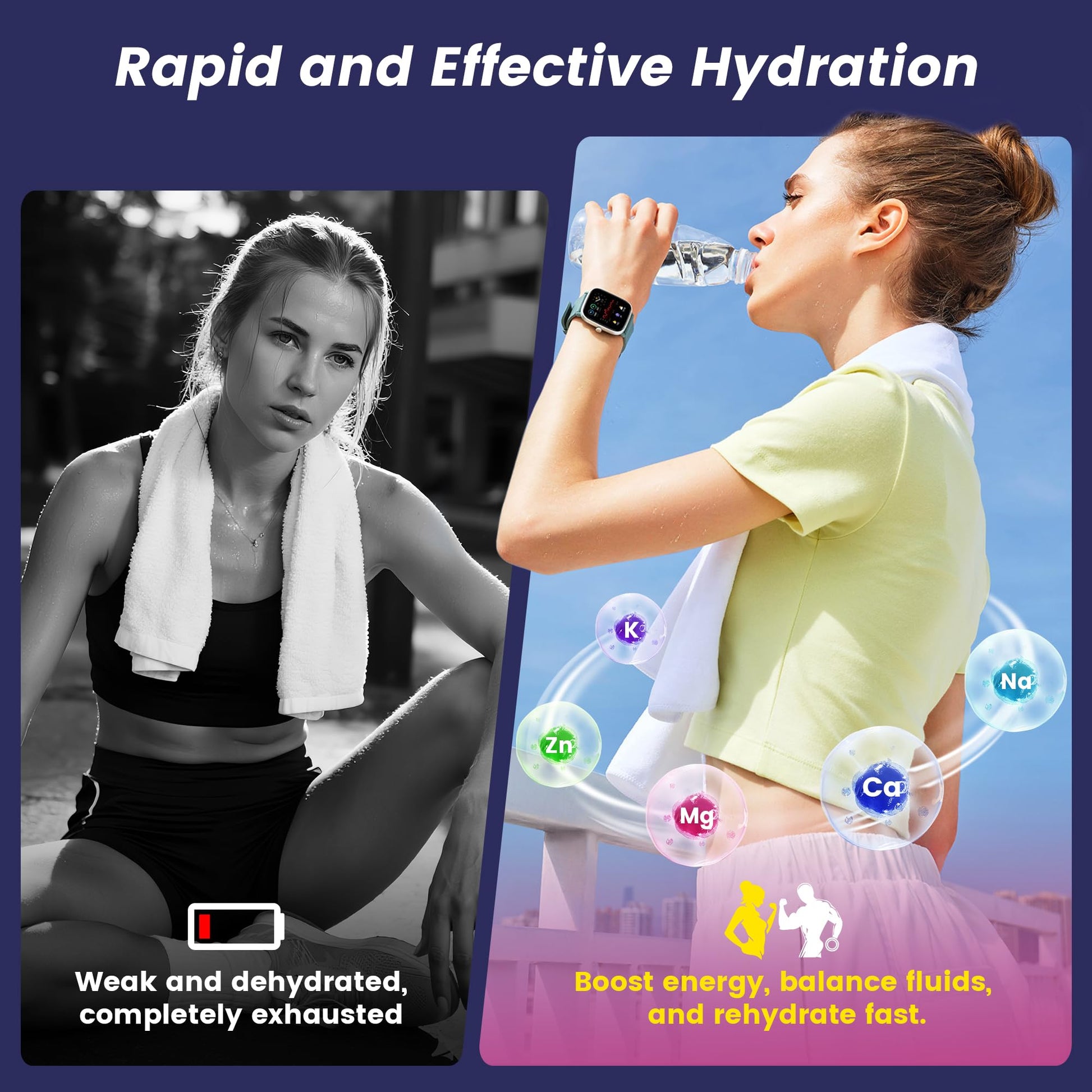 24 Sticks Electrolytes Powder Packets 7 Flavors Sugar Free Hydration Packets Liquid Daily IV Drink Mix, Low Sodium, Lemon Lime, Watermelon, Strawberry, Grape - PrimeBioHealth - canada supplements