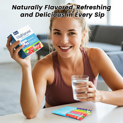 24 Sticks Electrolytes Powder Packets 7 Flavors Sugar Free Hydration Packets Liquid Daily IV Drink Mix, Low Sodium, Lemon Lime, Watermelon, Strawberry, Grape - PrimeBioHealth - canada supplements