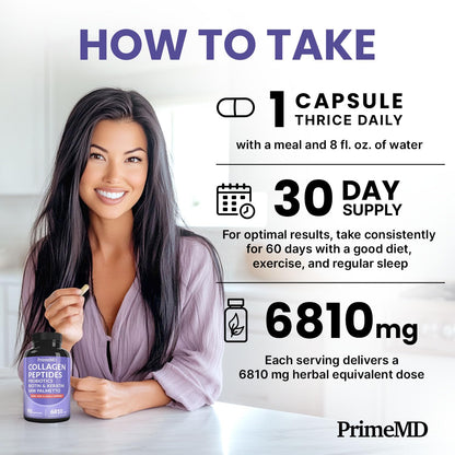 27-in-1 Hair Skin and Nails Vitamins (6810mg) with Biotin 10000mcg - Collagen Supplements for Men and Women - Keratin Supplements with Probiotics - PrimeBioHealth - canada supplements