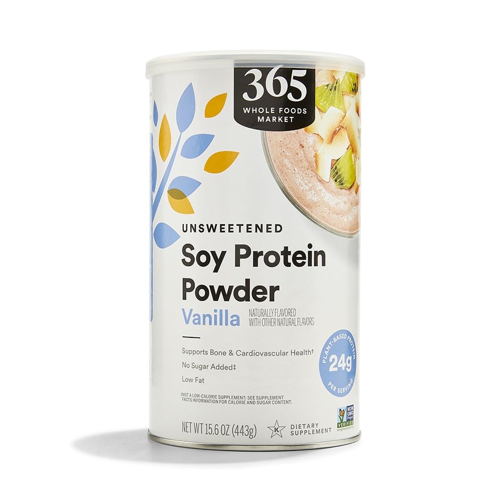 365 by Whole Foods Market, Soy Protein Powder, Unsweetened Vanilla Flavor, 15.63 oz - PrimeBioHealth - canada supplements