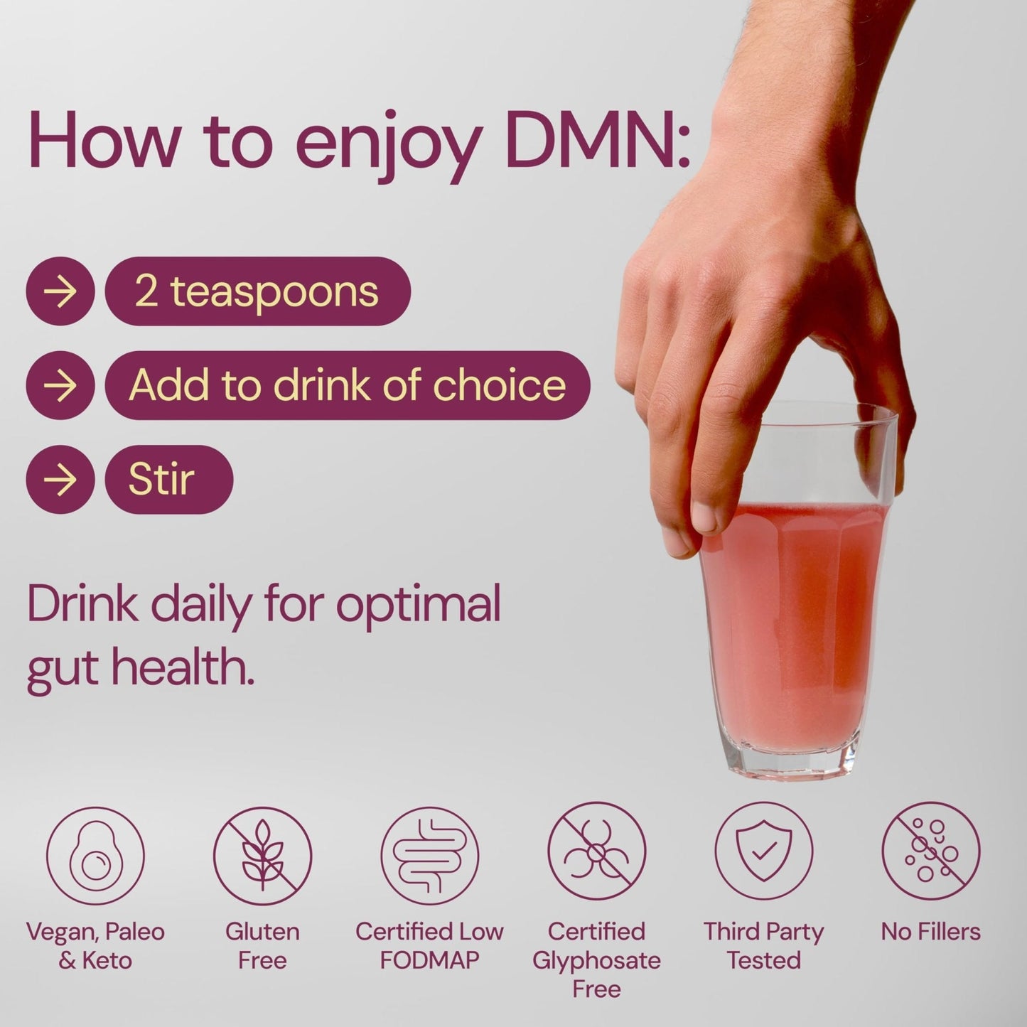 38TERA DMN (Daily Microbiome Nutrition), 6 Oz, Plant-Based Fiber Powder with 3 Different Prebiotics, Helps Digestive & Gut Health, Low FODMAP Supplement, Vegan, Wild Berry Flavor, 30 Servings - PrimeBioHealth - canada supplements