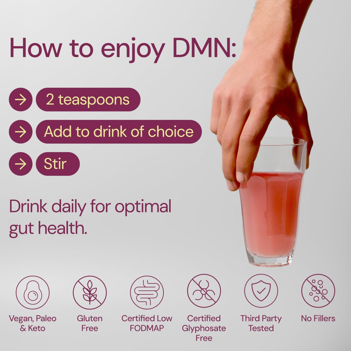 38TERA DMN (Daily Microbiome Nutrition), 6 Oz, Plant-Based Fiber Powder with 3 Different Prebiotics, Helps Digestive & Gut Health, Low FODMAP Supplement, Vegan, Wild Berry Flavor, 30 Servings - PrimeBioHealth - canada supplements