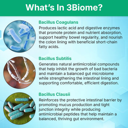 3Biome - Natural Probiotic Supplement - Non-GMO, Vegan, Gluten-Free - PrimeBioHealth - canada supplements