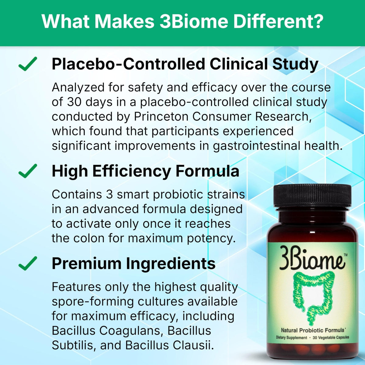 3Biome - Natural Probiotic Supplement - Non-GMO, Vegan, Gluten-Free - PrimeBioHealth - canada supplements