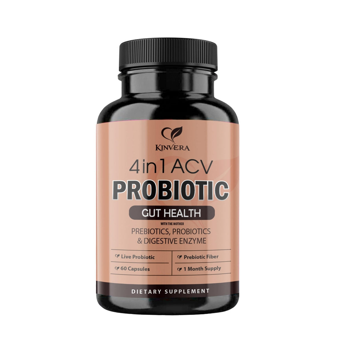4-in-1 ACV Gut Formula – Apple Cider Vinegar, Prebiotics & Probiotics, Digestive Enzymes – Immune & Complete Digestion – 60 Veggie Capsules - PrimeBioHealth - canada supplements