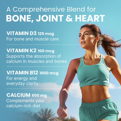4-in-1 Calcium Supplements for Women & Men - Calcium Citrate with D3 K2 Vitamin 5000 IU - Calcium 600mg with Vitamin D3 K2 - Everyday Vitality Supplement - PrimeBioHealth - canada supplements