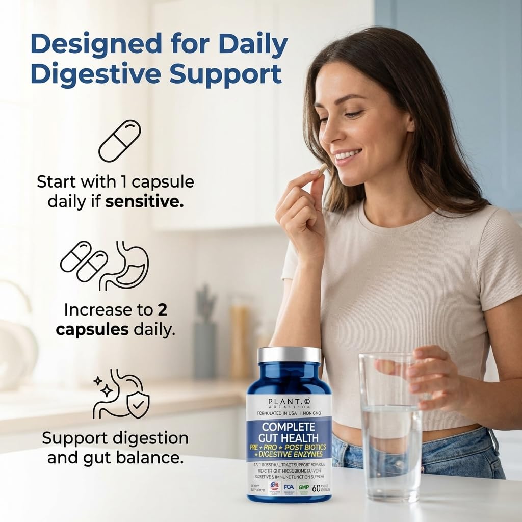 4-in-1 Gut Health Support – Prebiotics + Probiotics + Postbiotics + Digestive Enzymes – DE111 Spore Probiotic for Digestive Support & Bloating - PrimeBioHealth - canada supplements