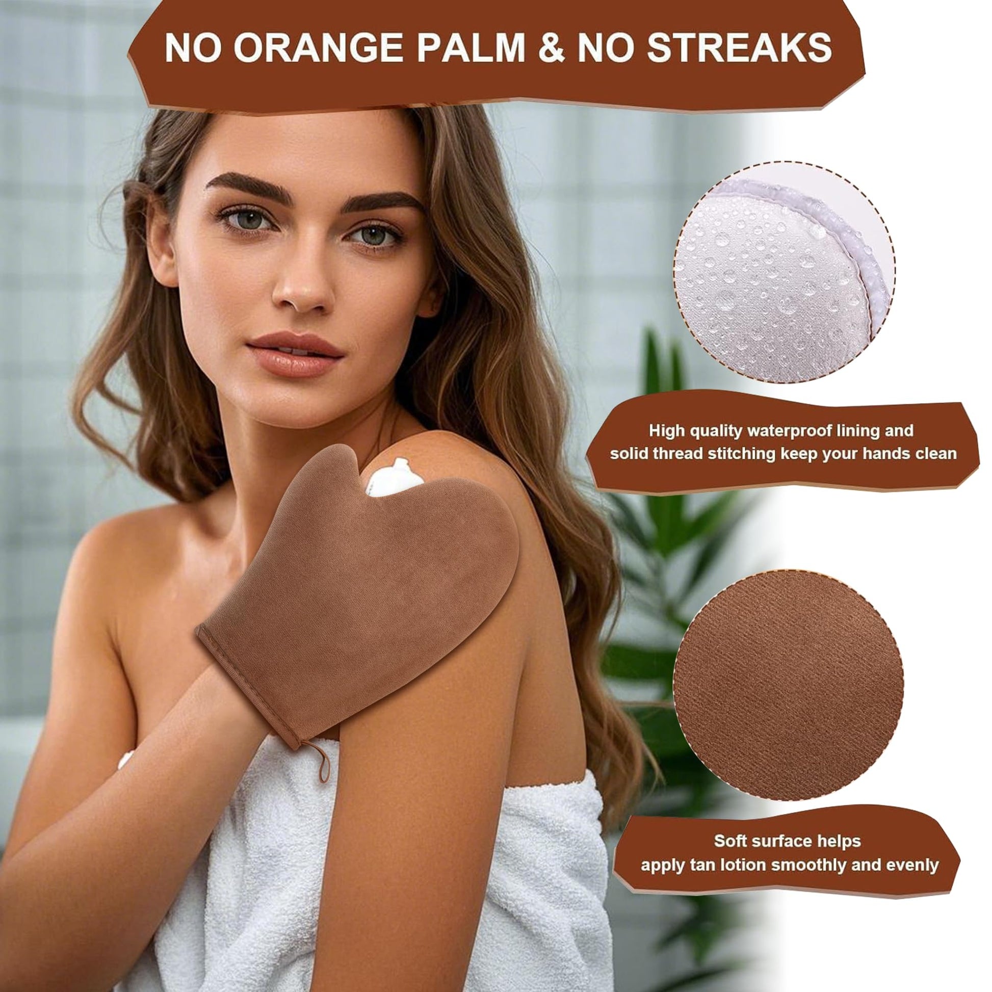 4 in 1 Luxury Velvet Tanning Mitt Self Tanning Mitt Applicator Self Tanner Brush Self Tanner Back Applicator - PrimeBioHealth - canada supplements