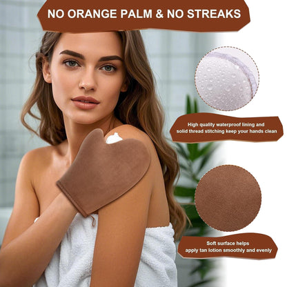 4 in 1 Luxury Velvet Tanning Mitt Self Tanning Mitt Applicator Self Tanner Brush Self Tanner Back Applicator - PrimeBioHealth - canada supplements