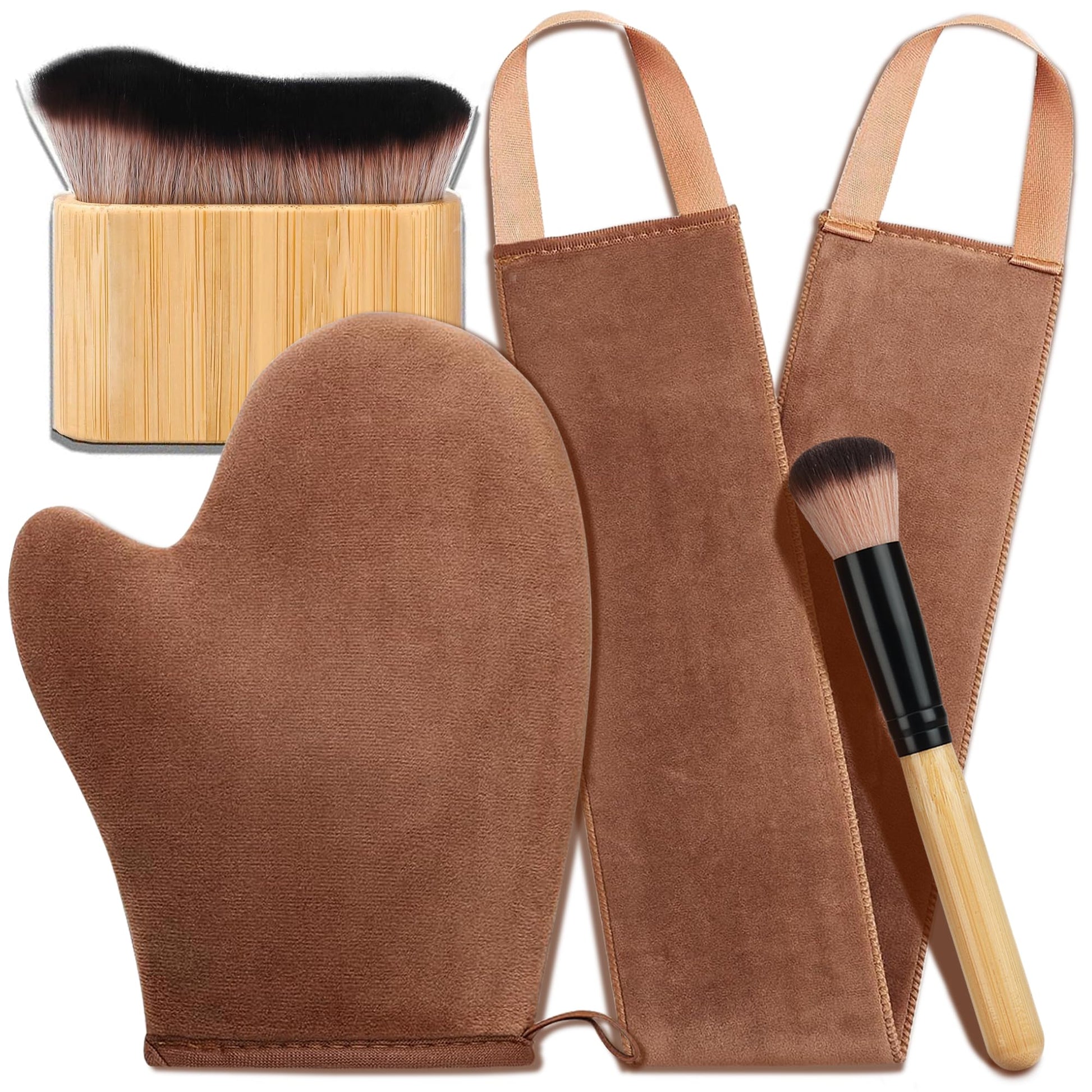 4 in 1 Luxury Velvet Tanning Mitt Self Tanning Mitt Applicator Self Tanner Brush Self Tanner Back Applicator - PrimeBioHealth - canada supplements