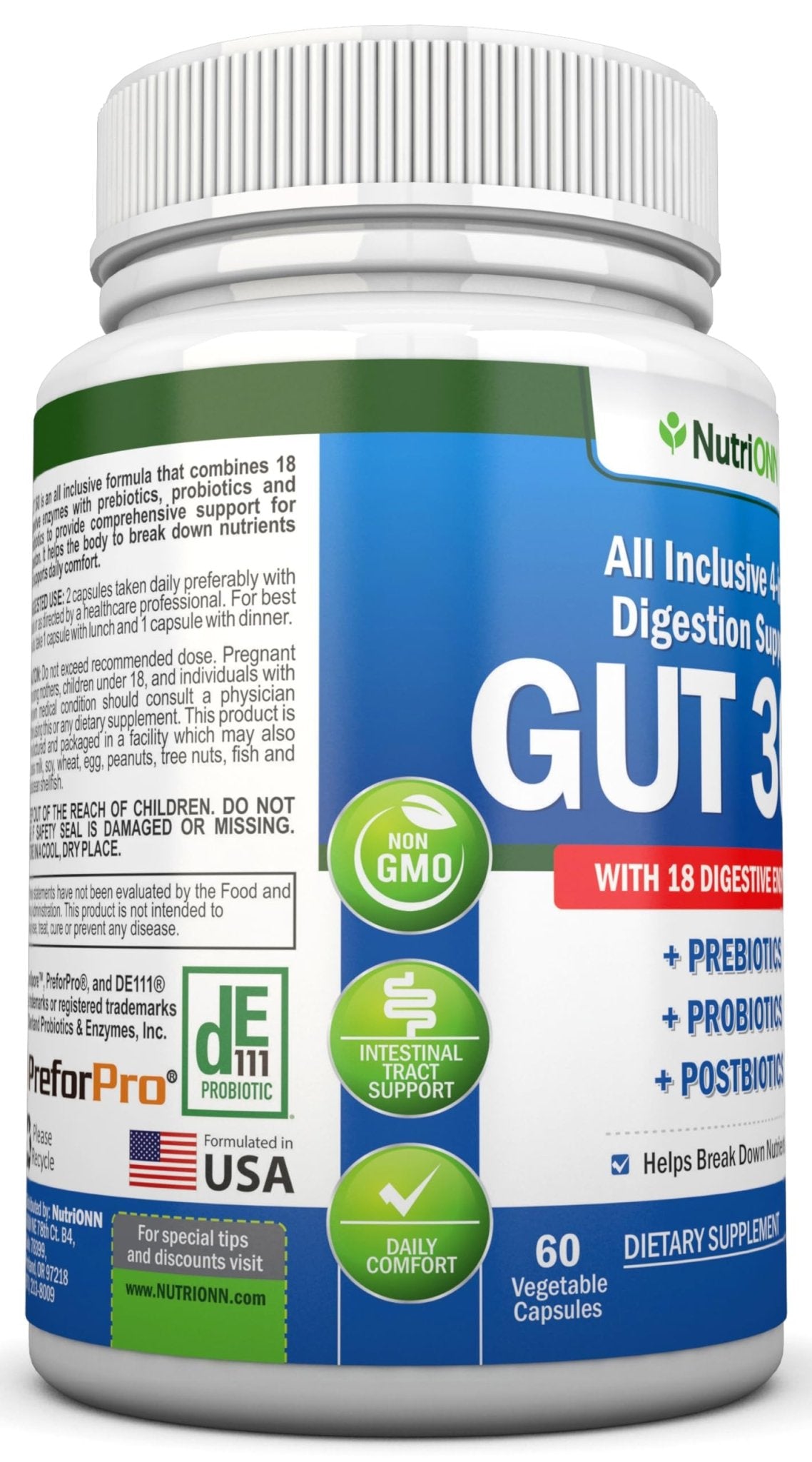 4-in-1 Probiotics, Prebiotics & Postbiotics with 18 Digestive Enzymes for Women & Men - Complete Gut & Digestive Support Supplement - PrimeBioHealth - canada supplements