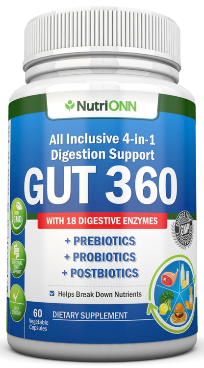 4-in-1 Probiotics, Prebiotics & Postbiotics with 18 Digestive Enzymes for Women & Men - Complete Gut & Digestive Support Supplement - PrimeBioHealth - canada supplements