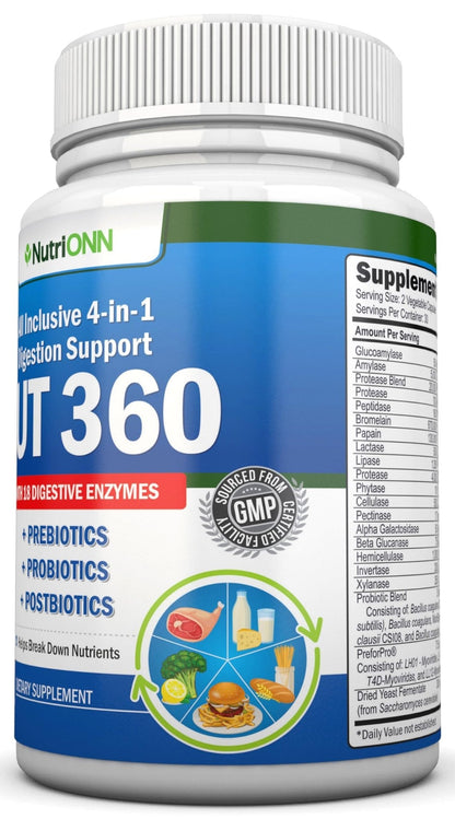 4-in-1 Probiotics, Prebiotics & Postbiotics with 18 Digestive Enzymes for Women & Men - Complete Gut & Digestive Support Supplement - PrimeBioHealth - canada supplements