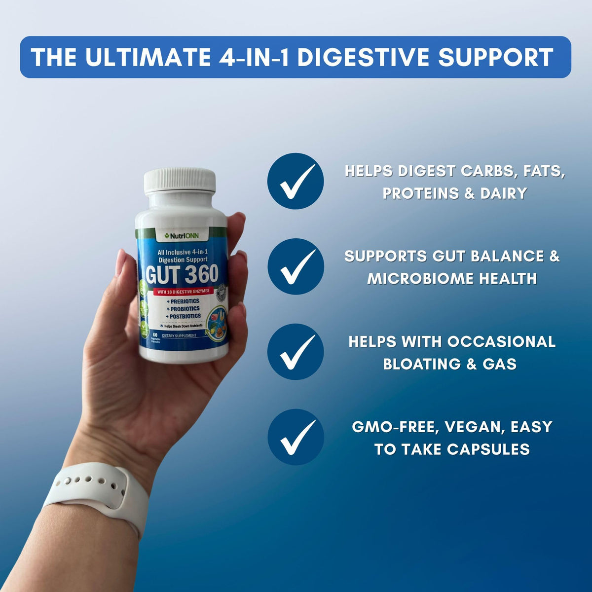4-in-1 Probiotics, Prebiotics & Postbiotics with 18 Digestive Enzymes for Women & Men - Complete Gut & Digestive Support Supplement - PrimeBioHealth - canada supplements