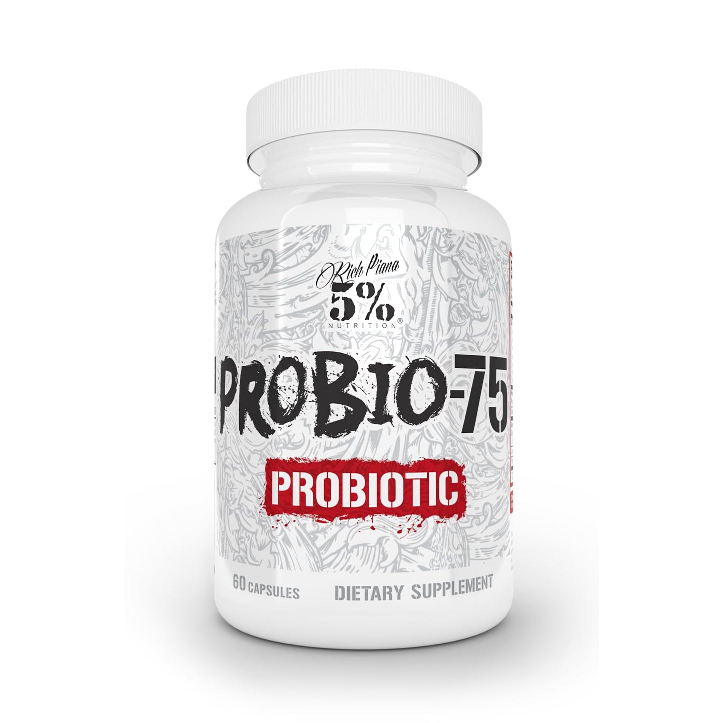 5% Nutrition Rich Piana Probio-75 Billion CFUs | Vegan, 14 Unique Strains - PrimeBioHealth - canada supplements
