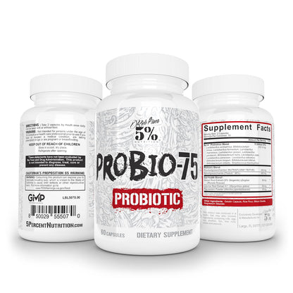 5% Nutrition Rich Piana Probio-75 Billion CFUs | Vegan, 14 Unique Strains - PrimeBioHealth - canada supplements