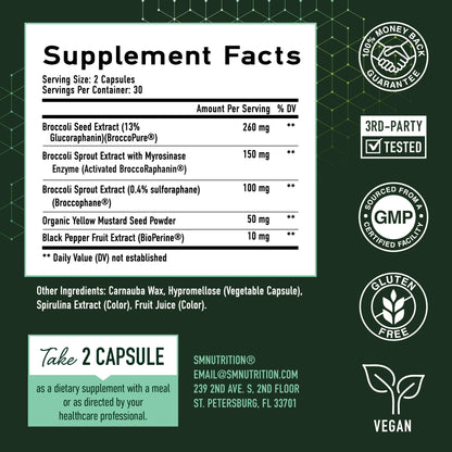 50MG Sulforaphane Supplement from Broccoli Sprouts | NRF2 Activation, Cellular Health & Immune Support | Glucoraphanin, Myrosinase & Antioxidants | Third-Party Tested - PrimeBioHealth - canada supplements