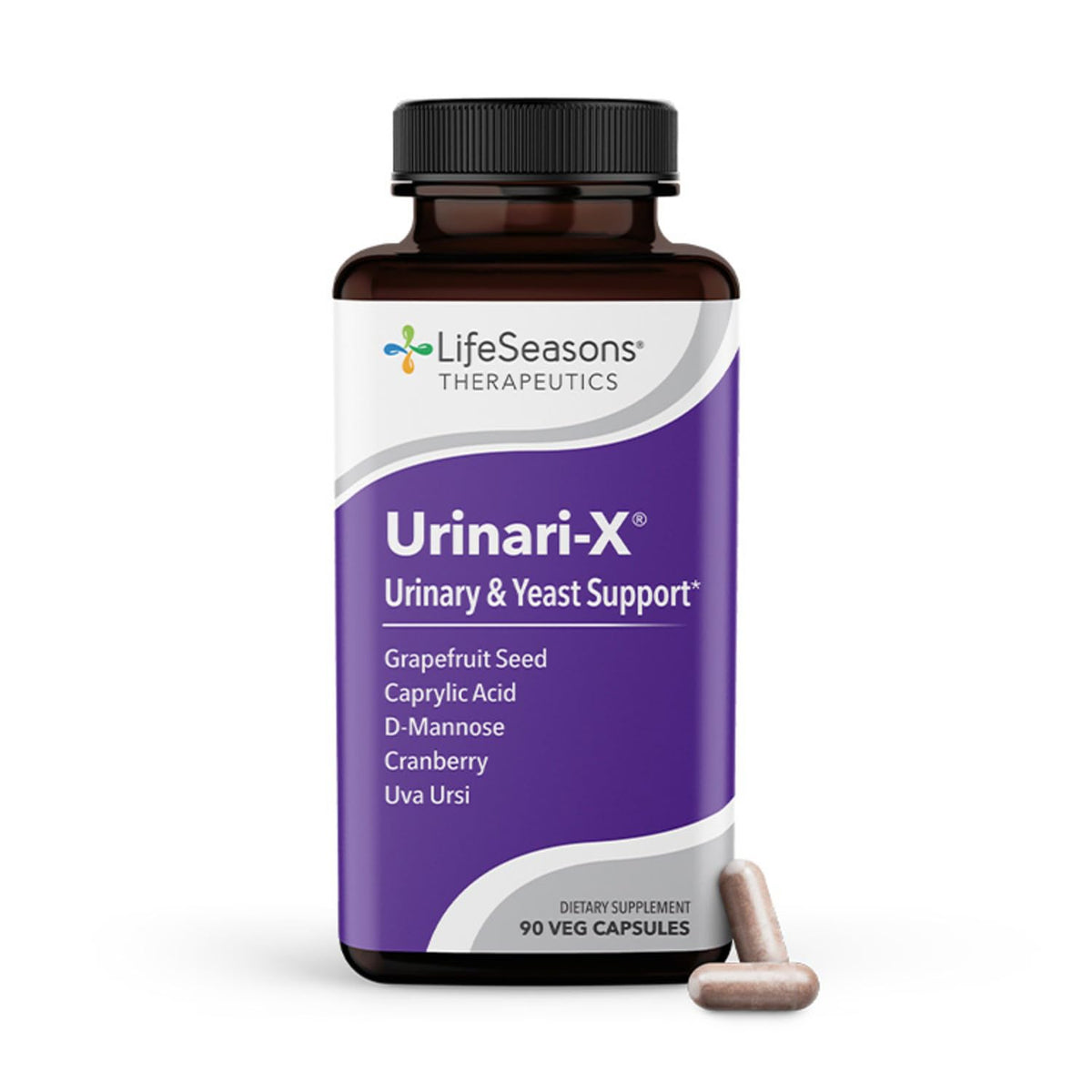 Urinari-X - Urinary Tract Support - Fast Acting UTI Relief - Vitamin Supplement for Healthy Bladder Function & Immunity - D-Mannose, Cranberry, Caprylic Acid, Uva Ursi & Grapefruit - 90 Capsules LifeSeasons buy supplements Au